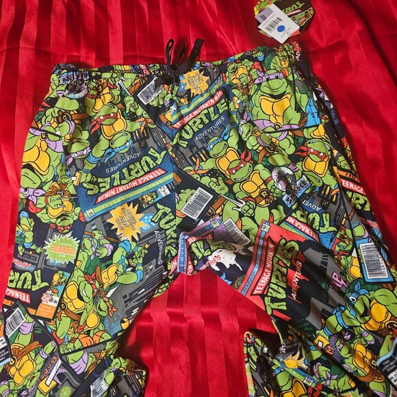 Teenage Mutant Ninja Turtles Magazine Covers Men's Large Sleep Pants Multi-Color - Picture 2 of 7